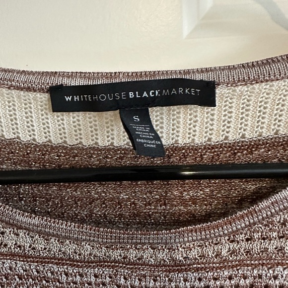White House Black Market Brown and Cream Textured Sweater - Picture 2 of 4